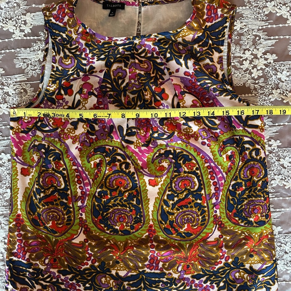 Talbots Multicolor Paisley Top - Picture 5 of 6